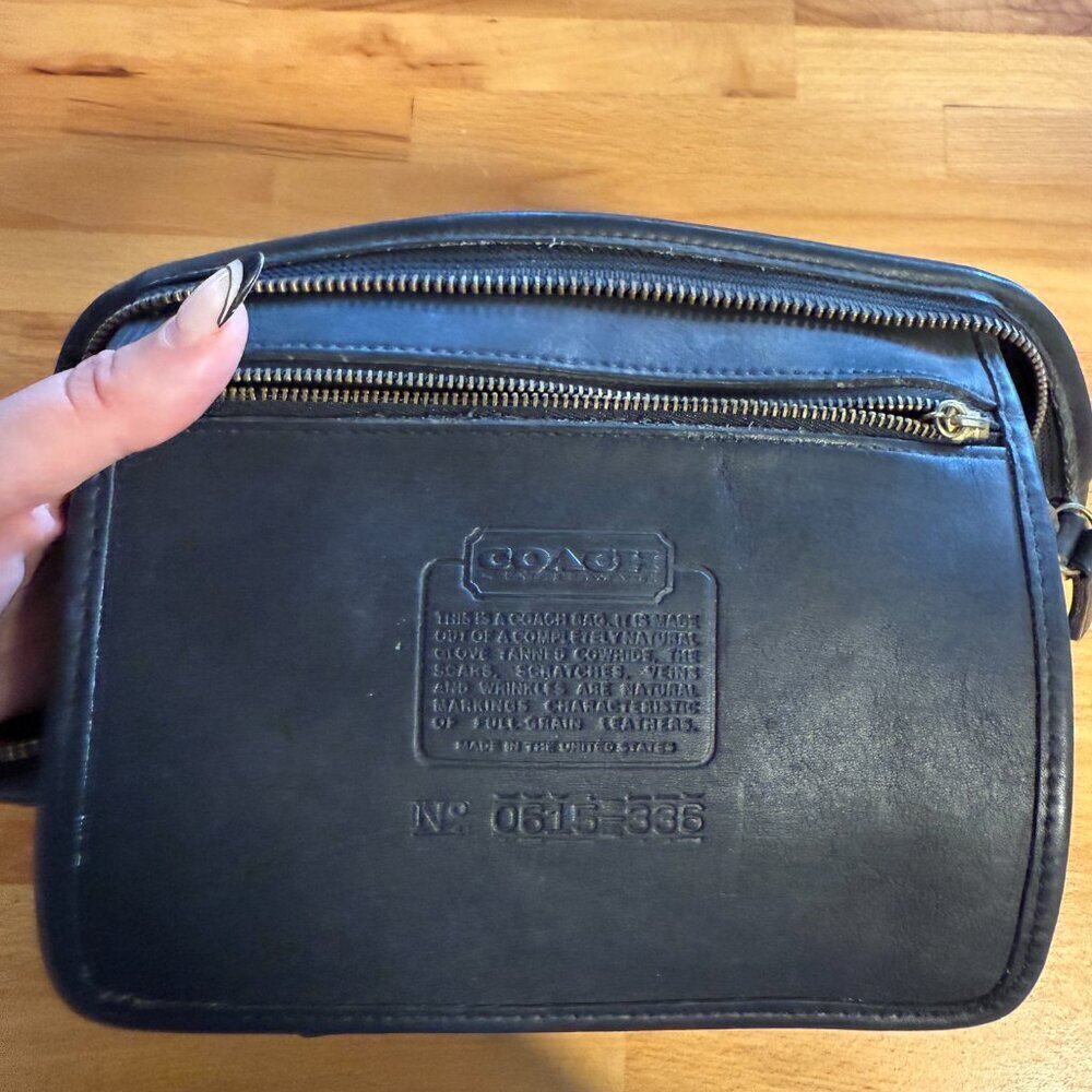 Vintage Coach Bag Black Leather - Picture 13 of 16